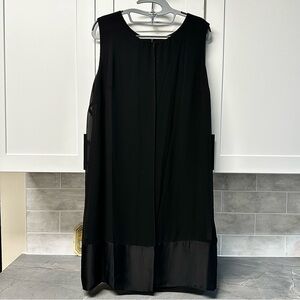 SLNY Black Chiffon Sleeveless Sheath Dress 14